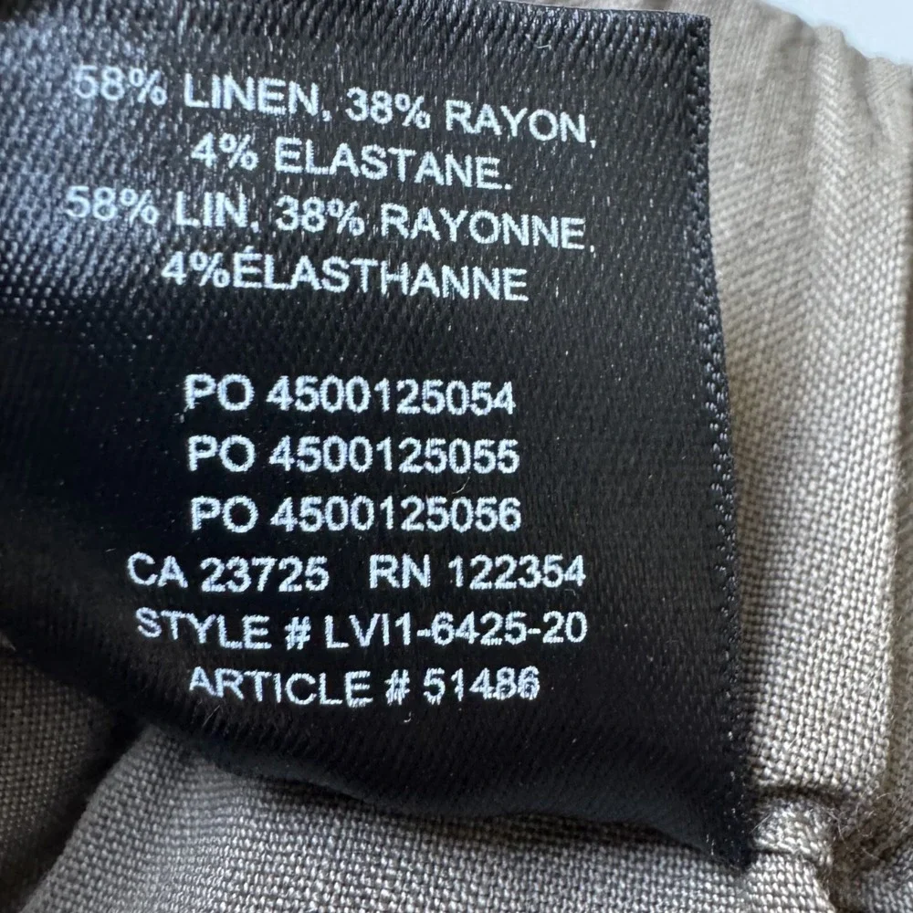 BABATON Errol Ankle Linen Blend Pant Womens‎ XXS Elastic Waist Comfort Beach 2XS